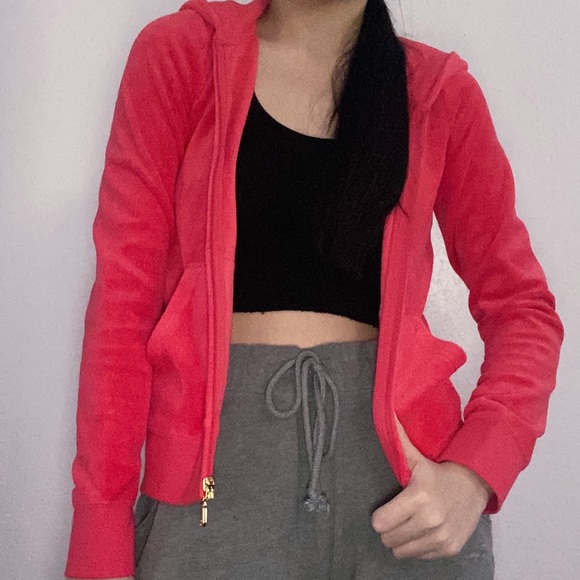 Juicy Couture Jackets & Blazers - Juicy couture red pinky velour jacket